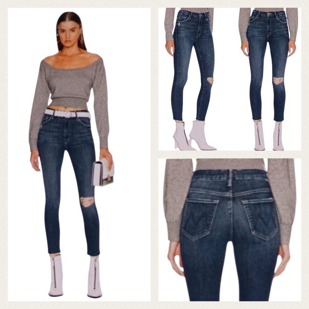 Mother High Waisted Looker Ankle Fray Size 27 GUC $228 J1544